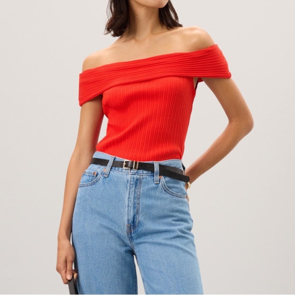 Madewell Red Off the Shoulder Top